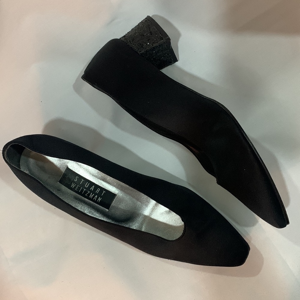 Stuart Weitzman Black Shimmer Heels Pumps